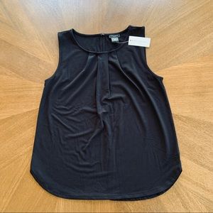 Ann Taylor Factory Pleated Tank Black XS
